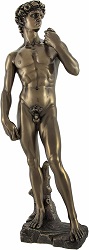 DAVID MICHELANGELO FACON BRONZE STATUE SCULPTURE