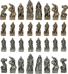 VIKING JEU D ECHECS 32 PIECES FACON BRONZE