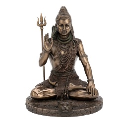 SHIVA MEDITANT LOTUS FACON BRONZE STATUE SCULPTURE