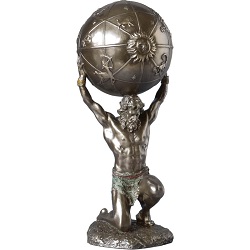 ATLAS PORTANT LE MONDE FACON BRONZE STATUE SCULPTURE